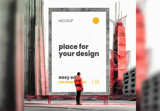 Poster Frame Page Mockup digital illustrated artistic design style 07 Generative Ai