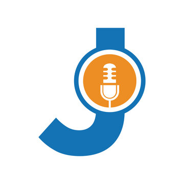 recommend clip art: Podcast Logo combine with letter J vector template