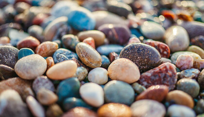 colorful small sea stone pebbles, showcasing a mix of gemstones and crystal pebbles. Perfect for designs needing a pop of color and natural texture