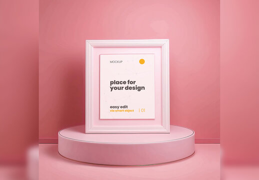 Simple and Effective Scene Portrait Frame Mockup 04 Generative Ai