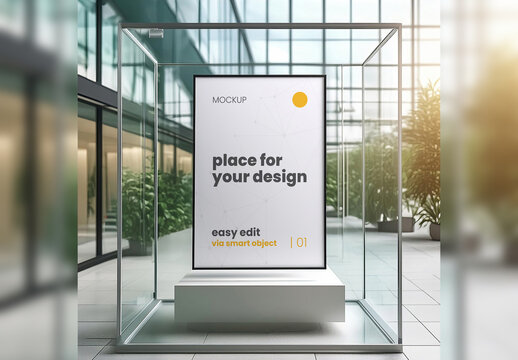 Protective Security Box Poster Frame Image Mockup 04 Generative Ai