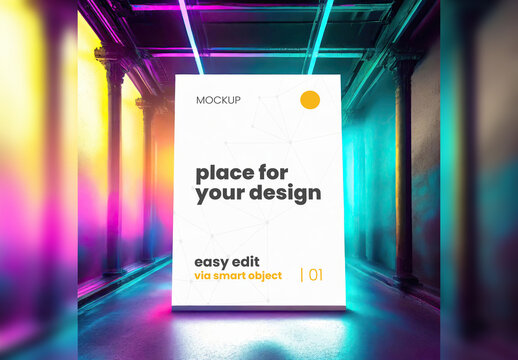 Science Fiction Colorful Fractal Environment Poster Mockup 04 Generative Ai