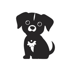 A cute dog silhouette vector design,