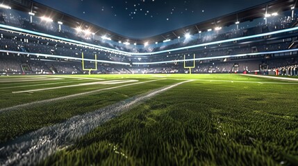 Stadium at Night with Bright Lights - Generative AI