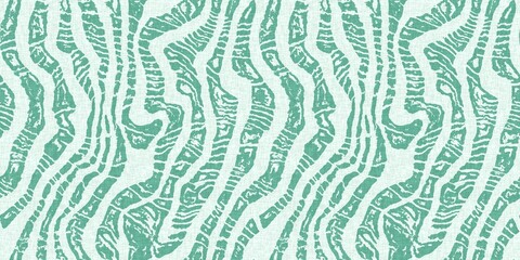 Aegean teal light soft wave linen pattern background. Broken line stripe border effect for rustic coastal marine surface design. 