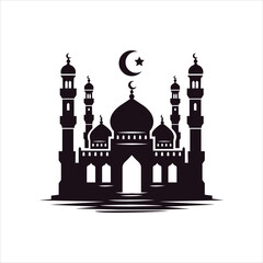 Mosque vector Illustration, white background, creative design.