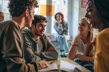 Obraz premium The vibrant setting fosters a spirit of learning and connection.