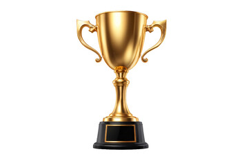 Winner golden trophy cup on transparent background. Triumph champions, celebration sports winner awards. Perfect for recognizing achievements, won or celebrating success.