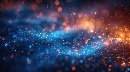 Fototapeta premium Abstract orange and blue background with dots and circles. wallpaper in the style of modern artists