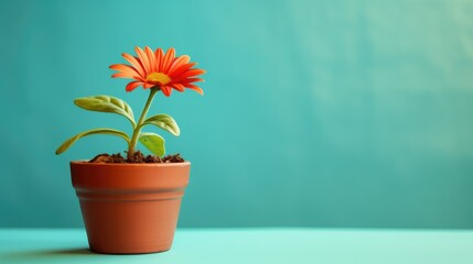 orange flower in a pot