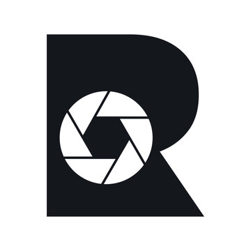 recommend clip art: Camera Lens Logo combine with letter R vector template