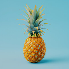 Ananas na niebieskim tle