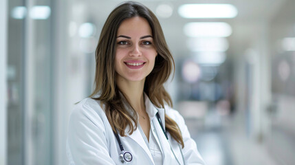 Fototapeta premium Medical Professional, Female Doctor in Modern Hospital