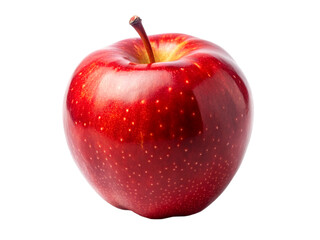 single red apple isolated  on a transparent background, organic, fresh produce