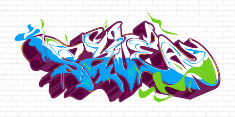 Urban Hip Hop Abstract Word Save Graffiti Style Font Lettering Vector Illustration Template Art
