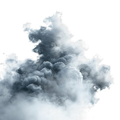 Abstract cloud of smoke on a white background, perfect for use in artistic, atmospheric, or creative design projects.