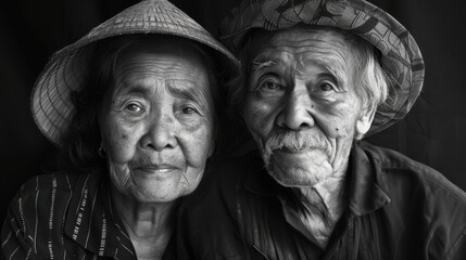 Naklejka premium Black and white AI generated portraits