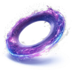 Abstract cosmic ring with vibrant colors, resembling a portal or wormhole in outer space. Glowing and dynamic digital art.