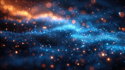 Fototapeta premium Abstract orange and blue background with dots and circles. wallpaper in the style of modern artists