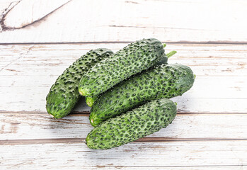 Fresh natural organic cucumbers heap