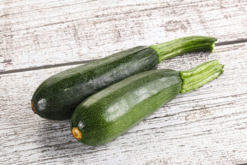 Sliced raw young green zucchini