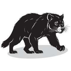 Tasmanian Devil silhouettes and icons. black flat color simple elegant white background Tasmanian Devil animal vector and illustration.