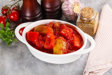 Hungarian lecho with bell pepper