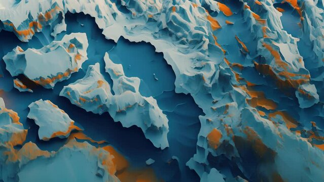 A 3D map showcasing the predicted migration patterns of various species as their habitats are affected by melting ice caps and changing temperatures based on multiple environmental