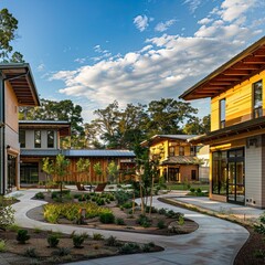 Obraz premium the courtyard at the new community center in the city of austin, texas