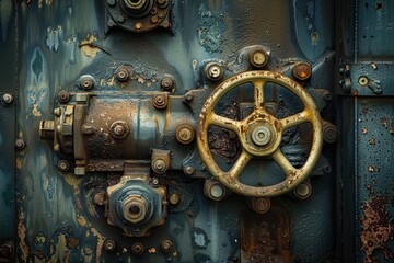 the rusty door handle of an old train car