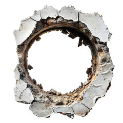 Concrete wall Hole isolated on white or transparent background