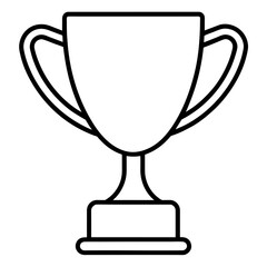 Trophy line art vector silhouette on white background
