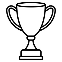 Trophy line art vector silhouette on white background