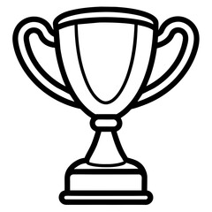 Trophy line art vector silhouette on white background