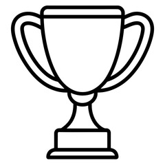 Trophy line art vector silhouette on white background