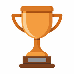 Bronze trophy flat view flat icon on the white background