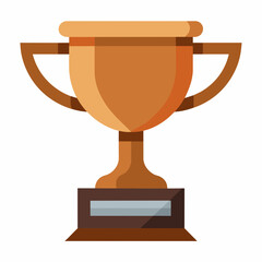Bronze trophy flat view flat icon on the white background