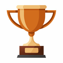 Bronze trophy flat view flat icon on the white background