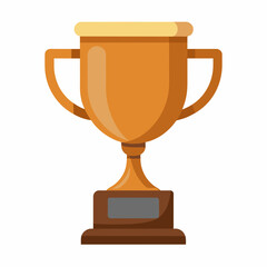 Bronze trophy flat view flat icon on the white background