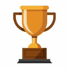 Bronze trophy flat view flat icon on the white background