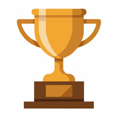 Bronze trophy flat view flat icon on the white background