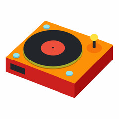 Fototapeta premium Vinyl player mockup white background