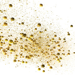 Glittering Spectacle: Captivating 3D Illustration of Glittery gold Confetti