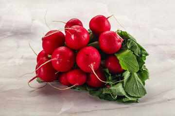 Ripe fresh organic radish heap