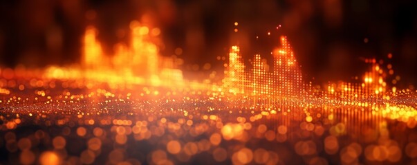 Abstract orange data analytics representation