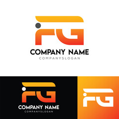 Vector Letter FG Logo Design Illustration