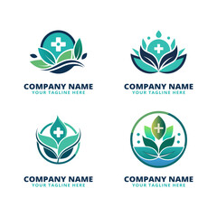 set of med spa logo design