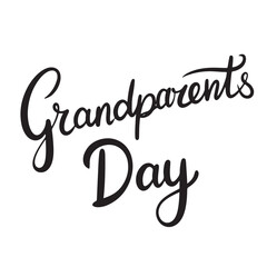 Grandparents Day text banner lettering black. Hand drawn vector art.