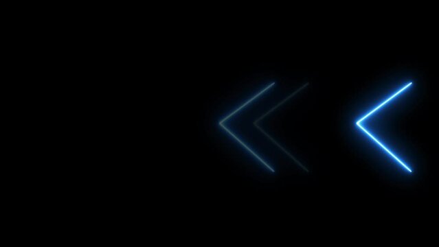 Abstract beautiful blue neon arrow line movement animation background 4k video.