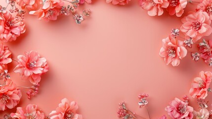 Elegant Jewelry Displayed on a Solid Pink Background with Floral Decorations, Showcasing Beautifully Crafted Pieces and Colorful Flower Accents for a Chic and Stylish Presentation